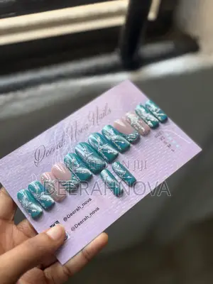 Green Cateye Handmade Press-on Nails