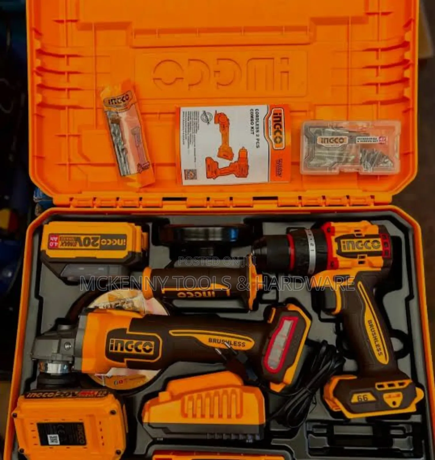 Ingco Brushless Cordless Power Tools Combo Kit – Professional