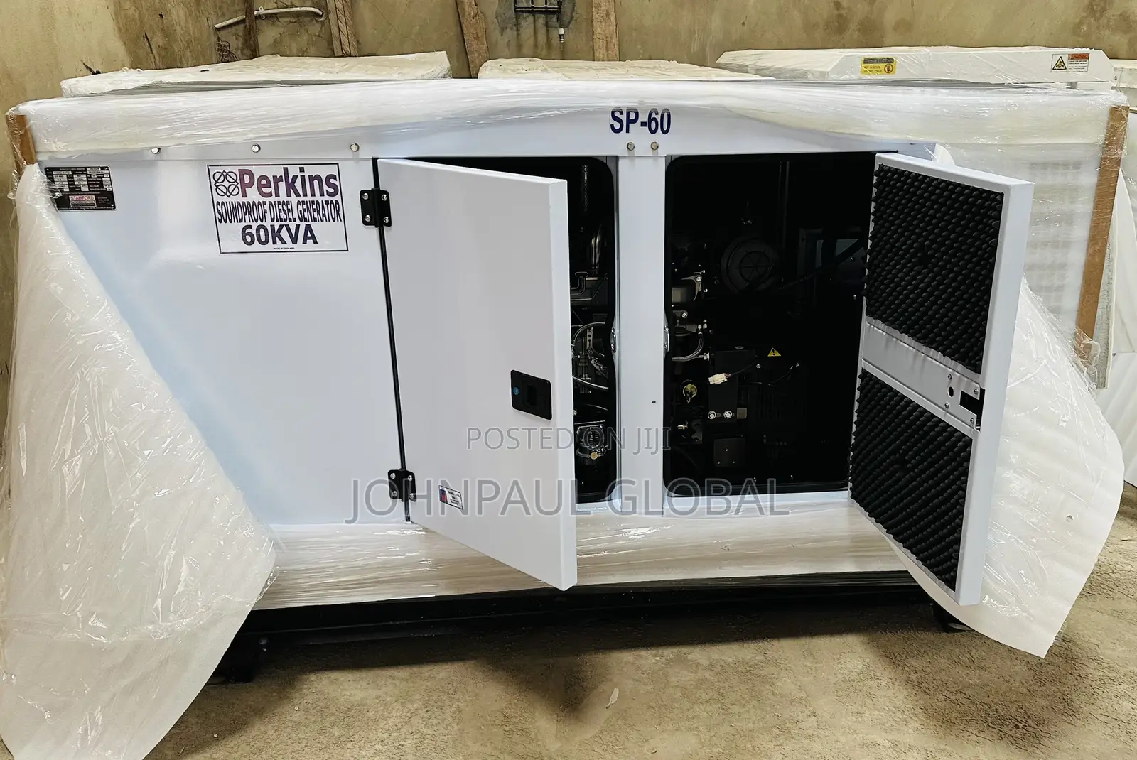 60kva Perkins Diesel Soundproof Generator. 100% Copper Coil