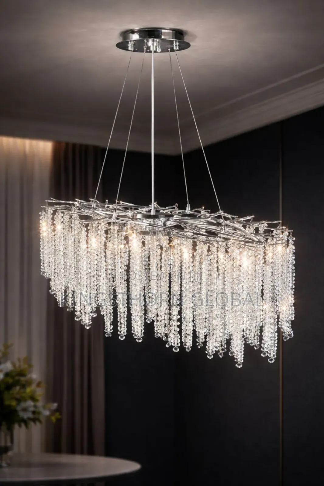 Modern Crystal Branch Chandelier