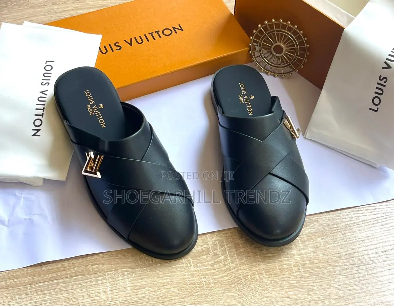 Lv Men Buckle Half Shoes