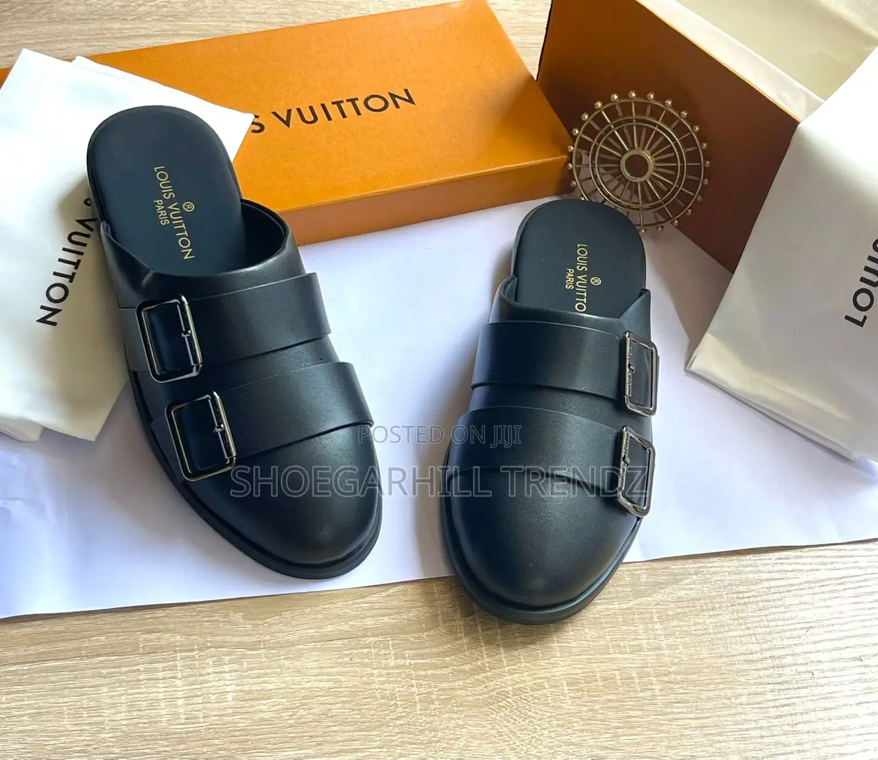Lv Men Buckle Half Shoes