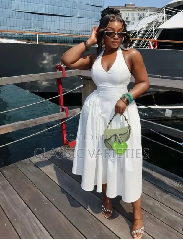 Zara Linen Halter Neck Dress for sale