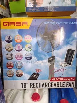 Qasa 3 in 1 Curvy 7918 Rechargeable Fan