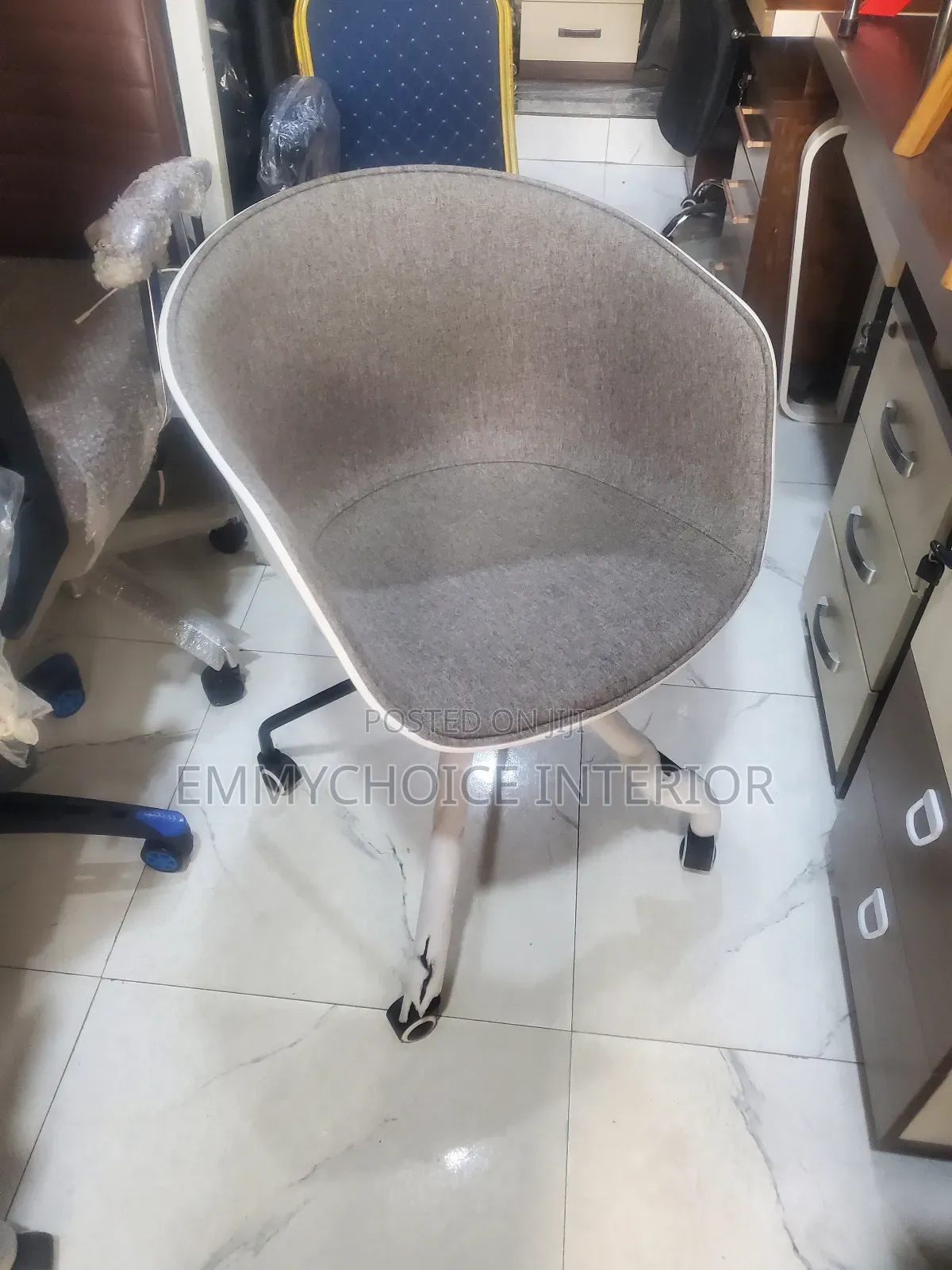 Italian Plastic Chair With Iron Base