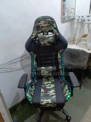 Gaming Ergonomic Chair With Footrest and Led Lights- Multi