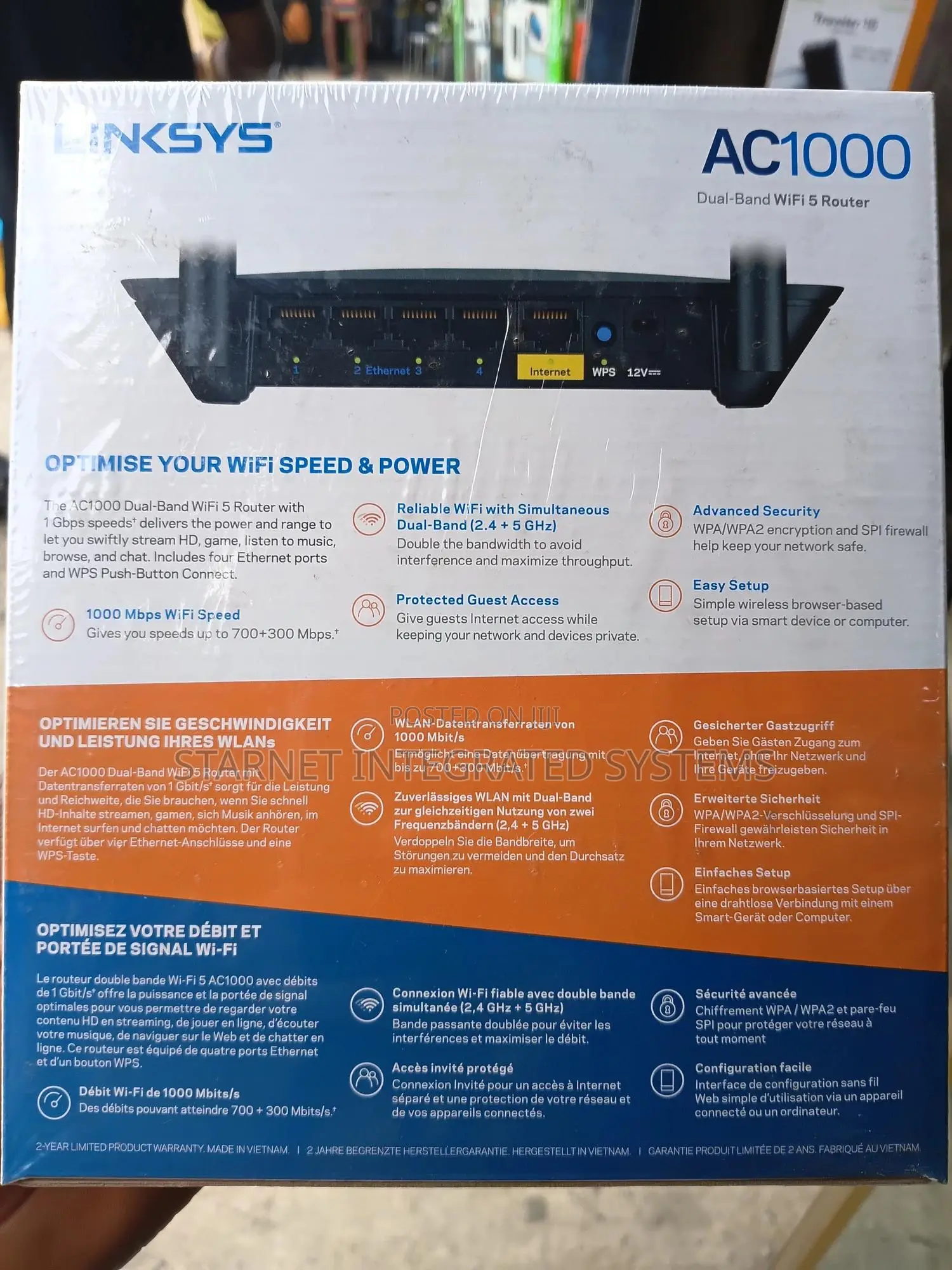 Linksys Dual Band Wifi 5 Ac1000 Wireless Router