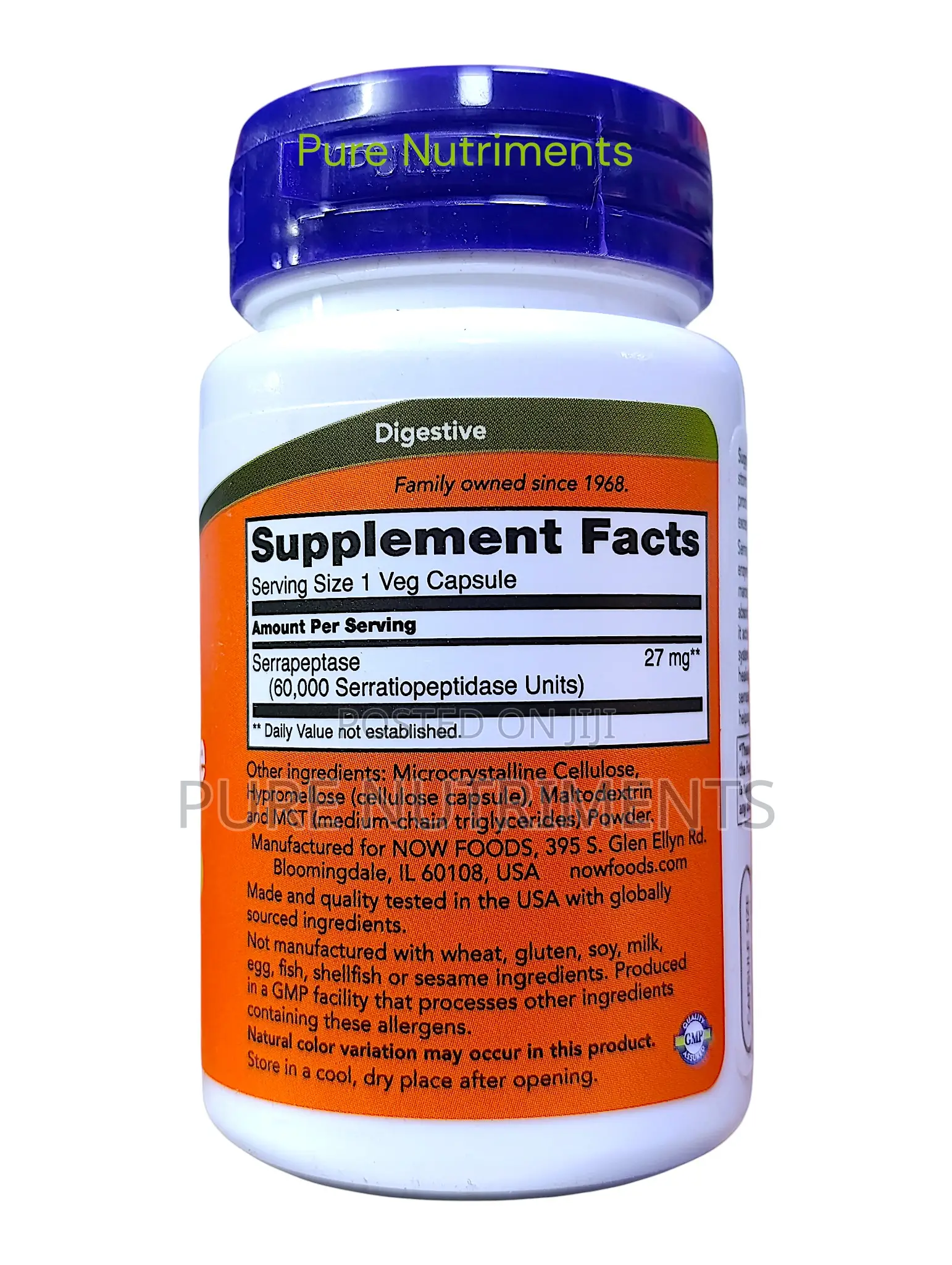 Now Serrapeptase 60,000 Units 60 Caps – Immune Respiratory Support