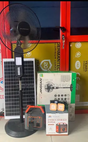 300w Solar Generator and 16 Inches Solar Standing Fan on Promo