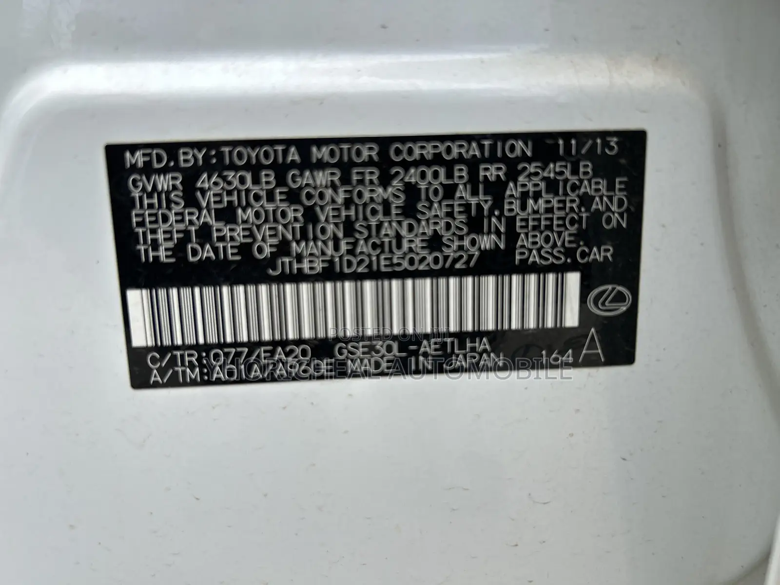 Lexus IS 250 2014 White