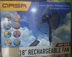 Qasa Solar Rechargeable Standing Fan 18 Inches