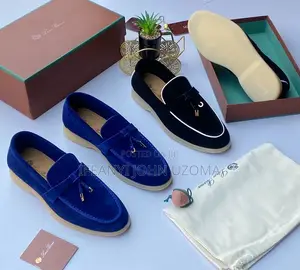 Blue and Black Original Suede Luxury Loafers Shoe