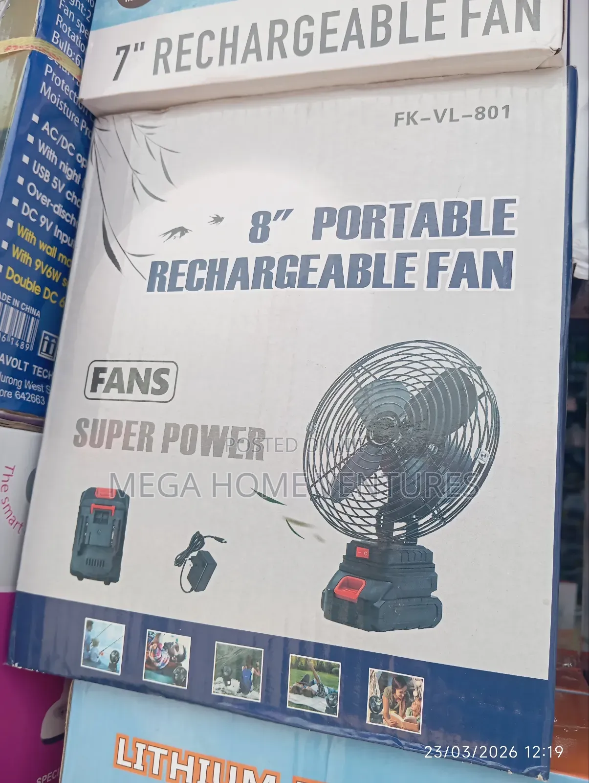 8' Rechargable Fan