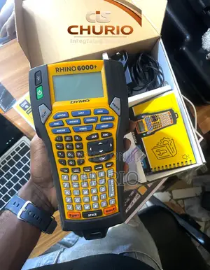 A Dymo Rhino 6000+ Industrial Label Maker.