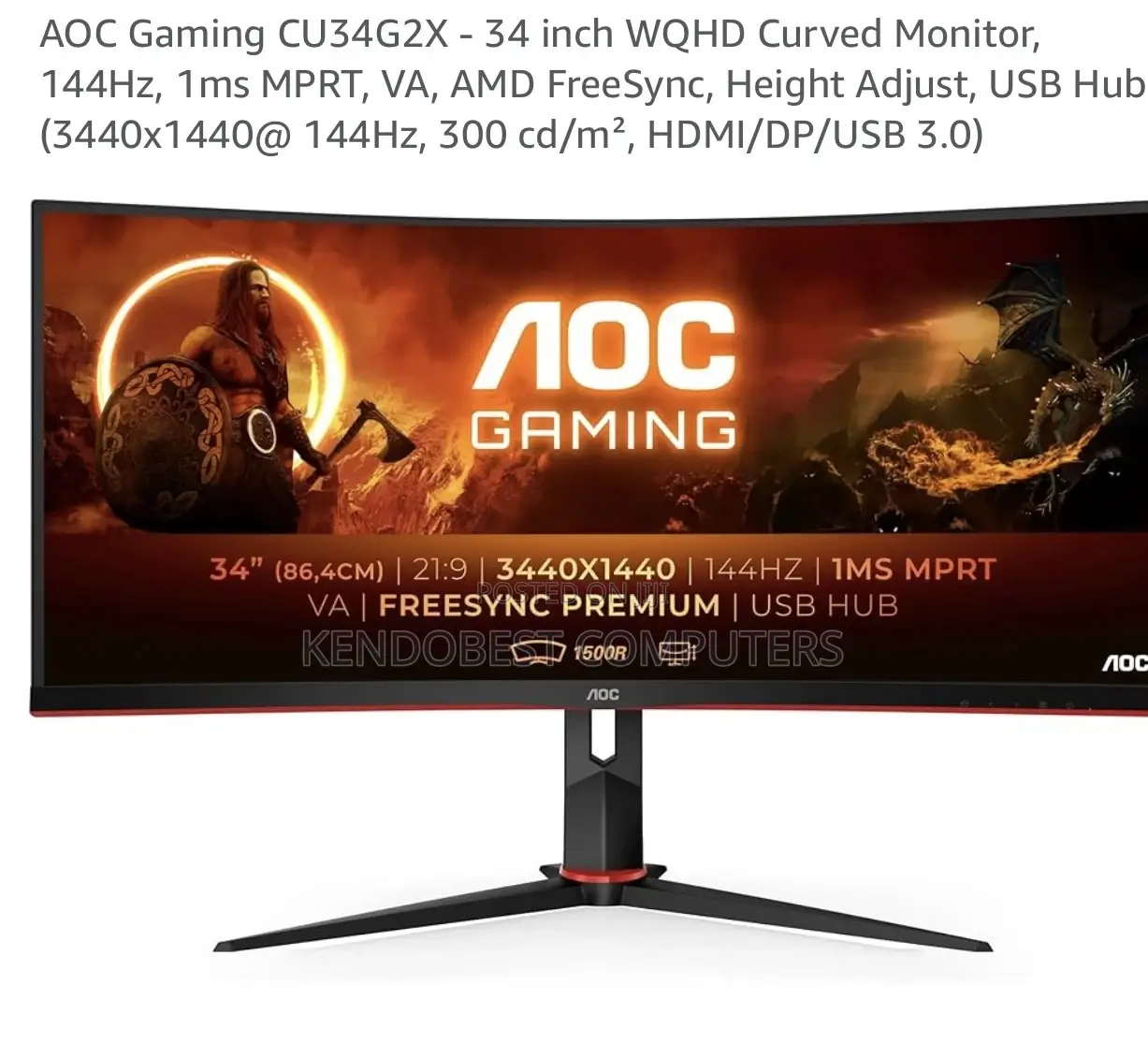 Aoc 34inch Curved Gaming Monitor
