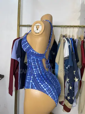 Blue Tie-Dye Pattern One-Piece Swimsuit