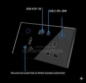 Wall Double Universal Socket Usb Type-c