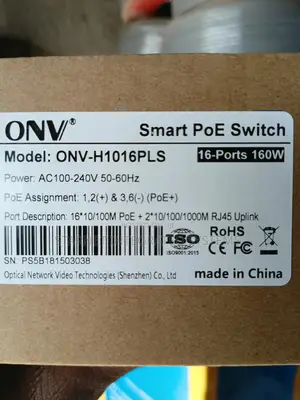 Onv 16 Port 10/100 Network Poe Swicth Onv-H1016pls