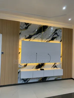 Fluted Panel/Marble Sheet Tv Console