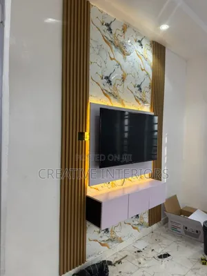 Fluted Panel/Marble Sheet Tv Console