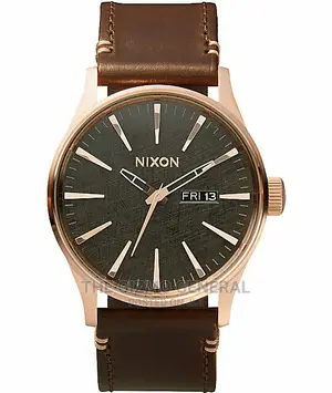 Nixon Sentry Leather Analog Watch