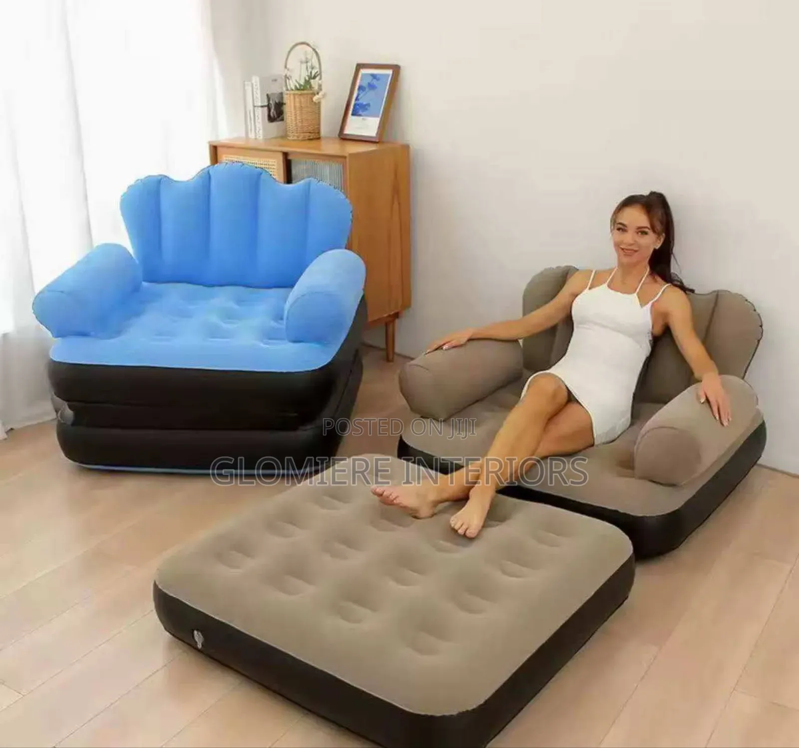 Inflatable Sofa, Leg Rest With Pump