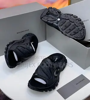 Balenciaga Track Sandals in Black
