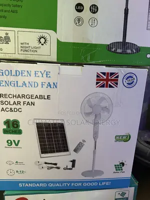 Rechargeable Solar Standing Fan 16 Inches With 1year Warranty
