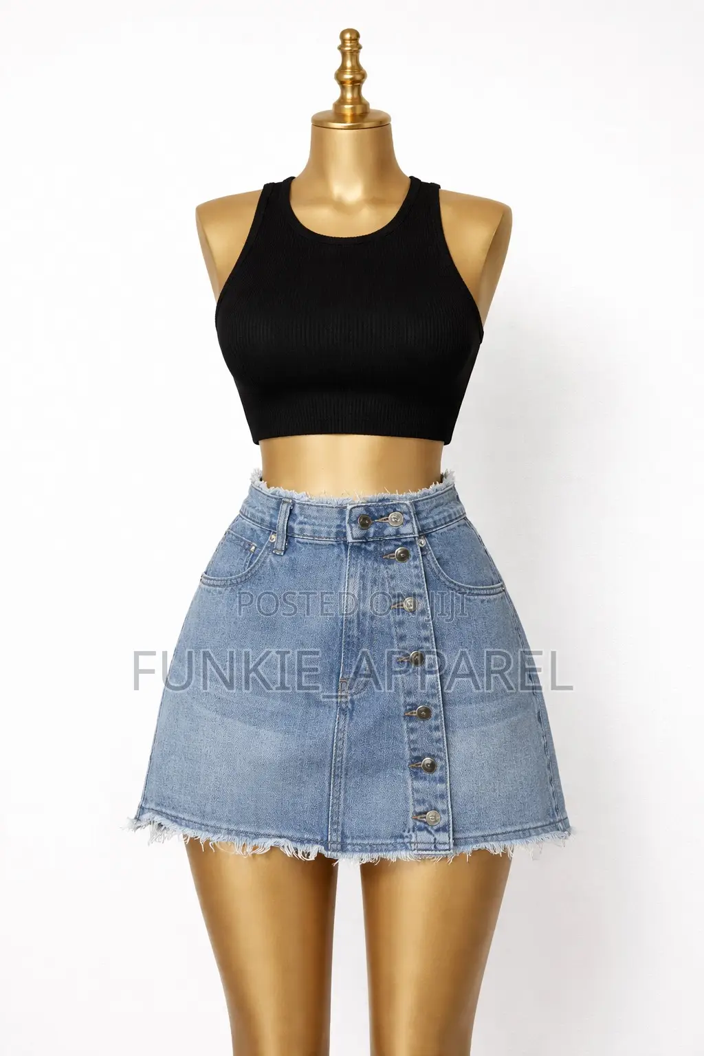 Thrift Denim Mini Skirt