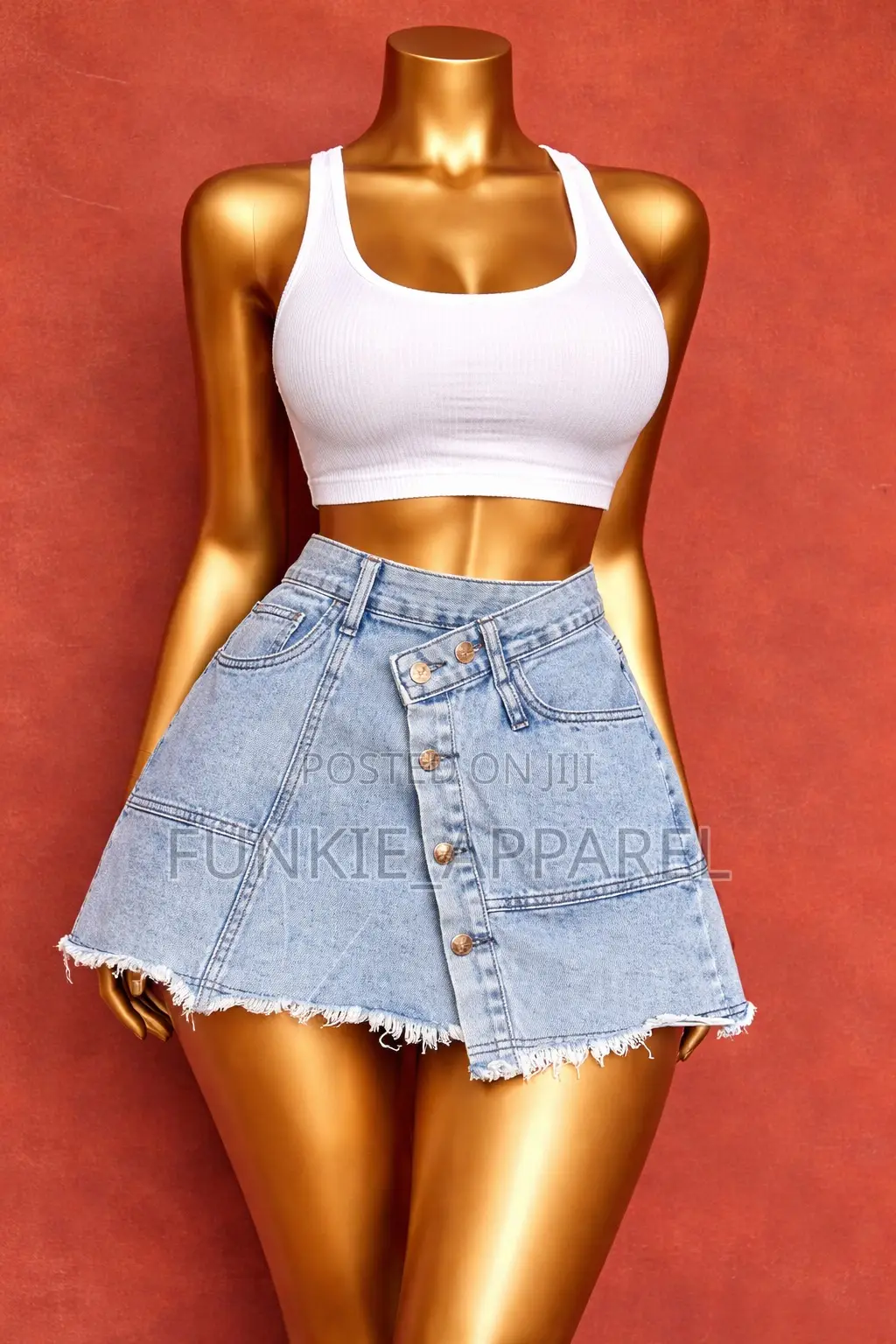 Thrift Denim Mini Skirt