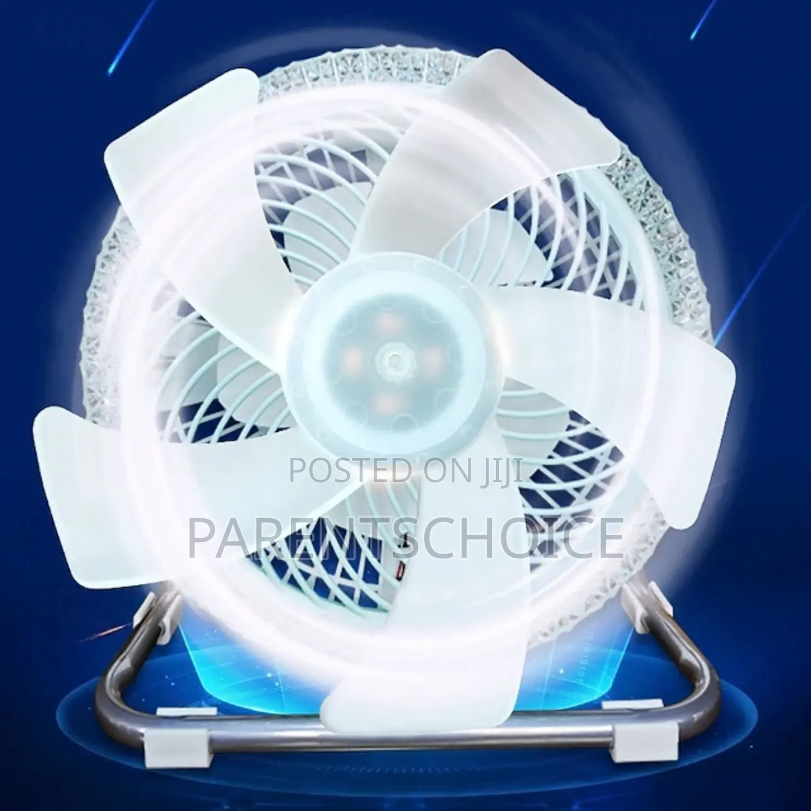 Rechargeable Solar Powered Camping Fan With Led Light
