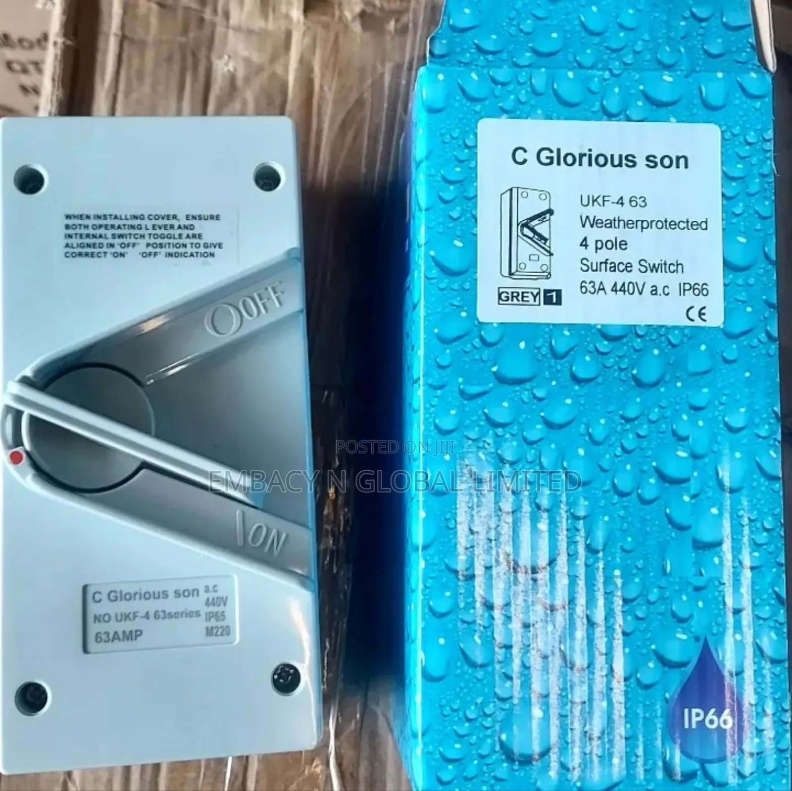 63a 4pole Isolation Switch Ip65