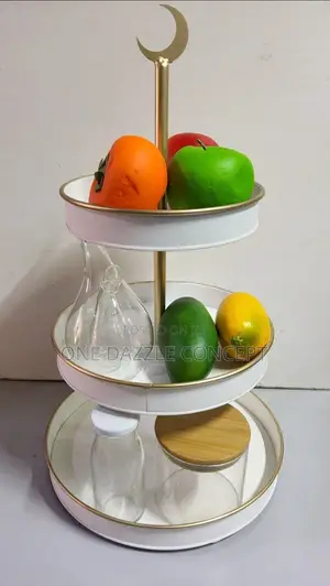 White Gold 3 Tier Serving Display Stand