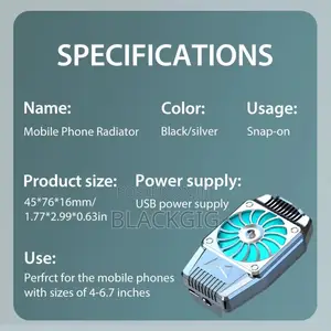 Phone Cooler Rechargeable Gaming Cooler for Phone Radiator