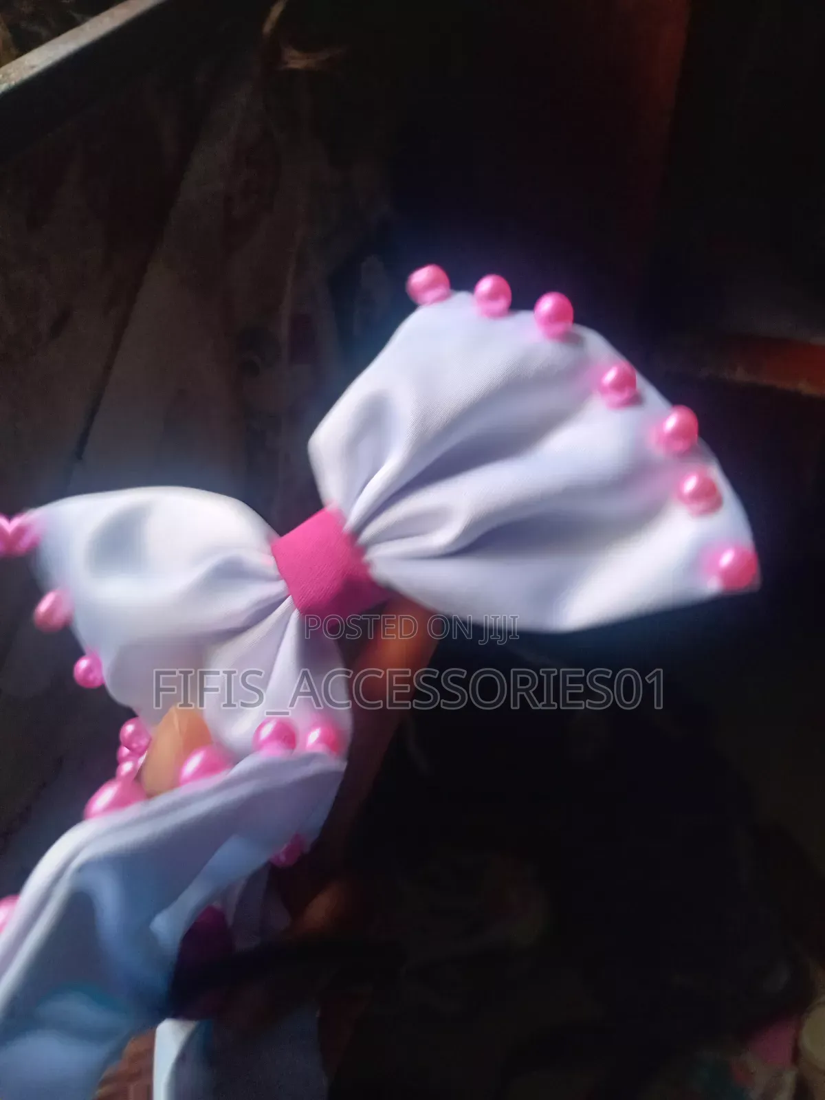 Beaded Hair Bow With Pin or Band