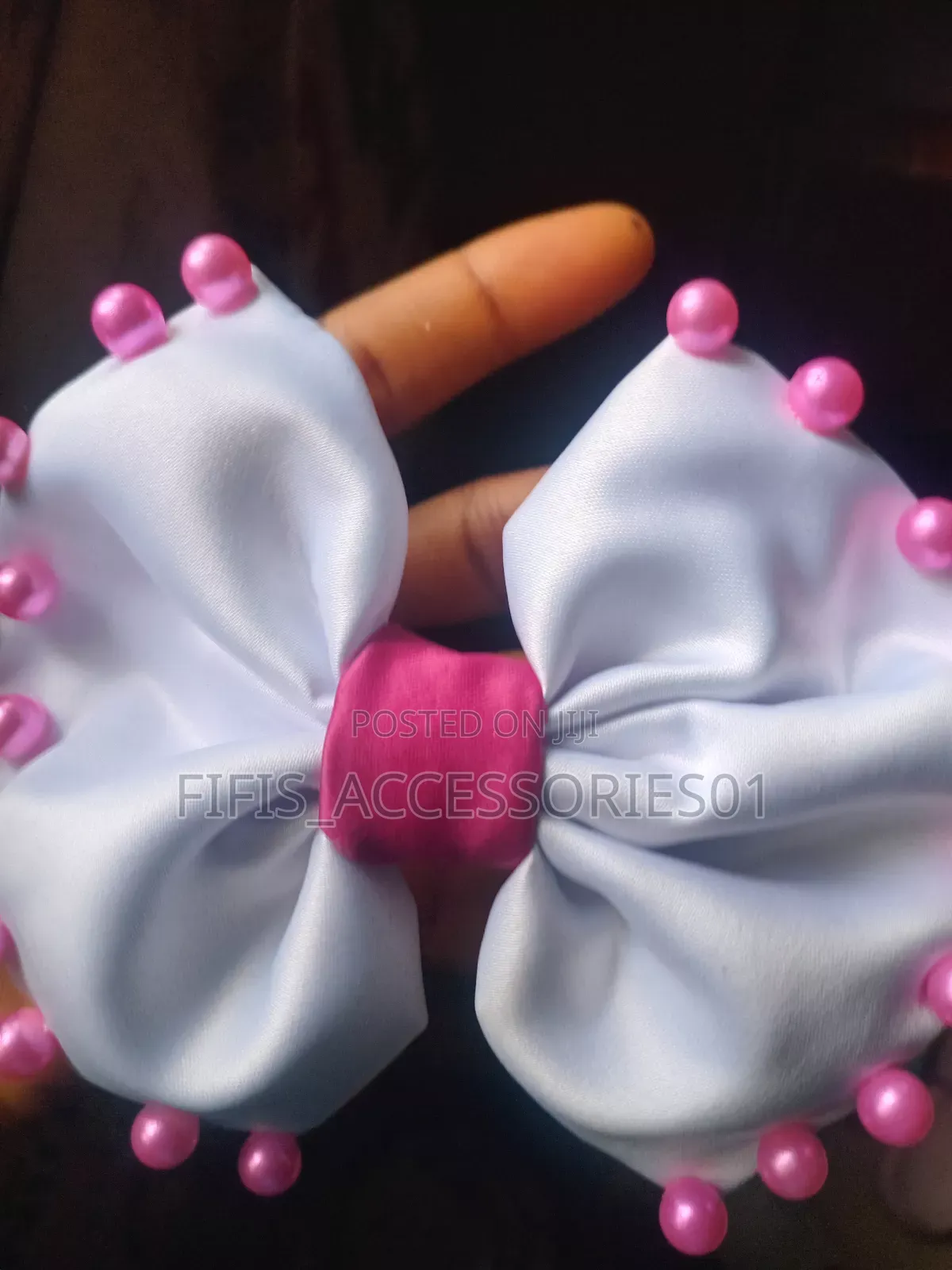 Beaded Hair Bow With Pin or Band