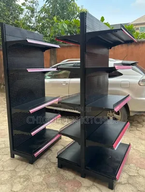 Double Sided Supermarket Shelves Black