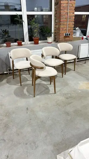Scandinavian Bouclé Dining Chair With Walnut Wood Legs