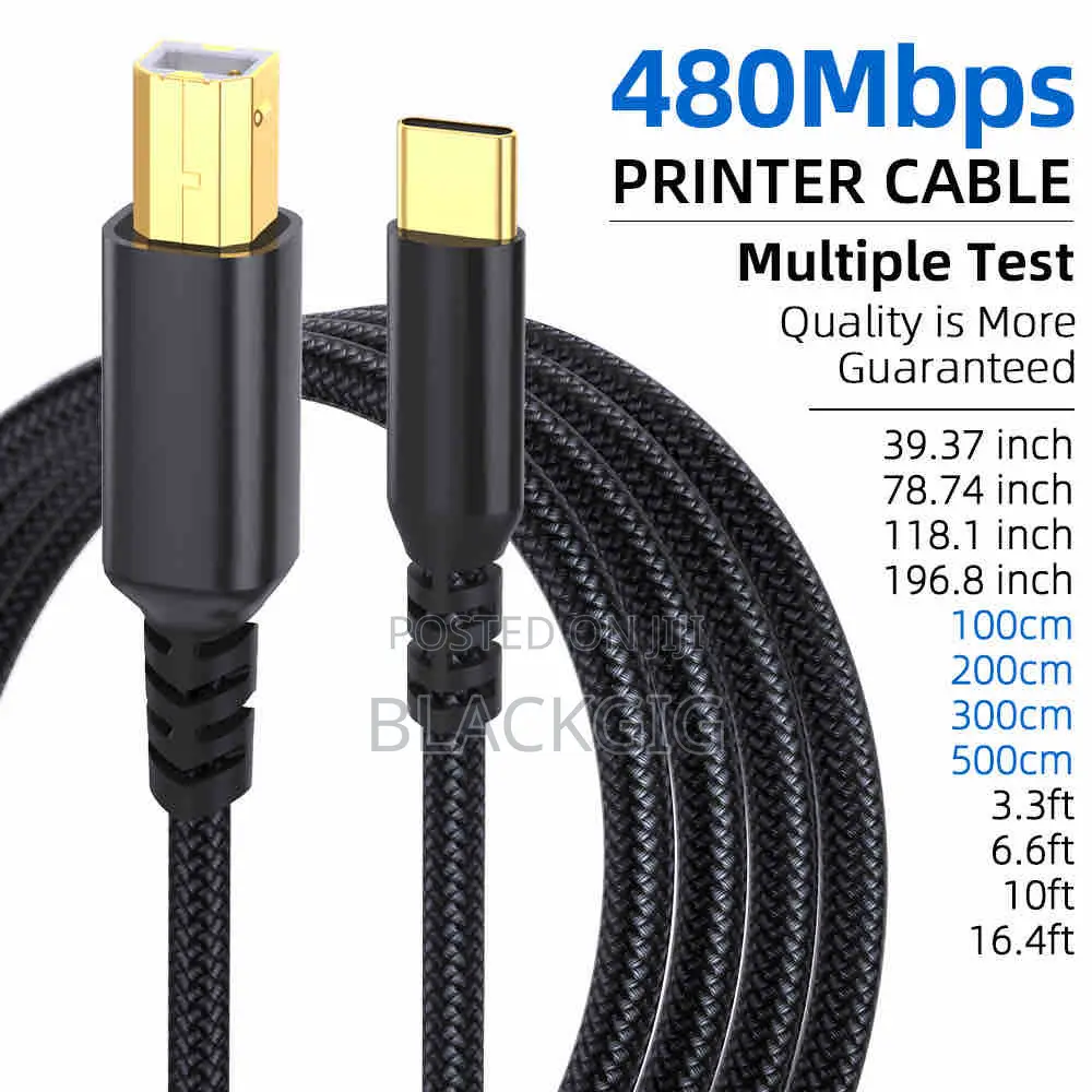 Typec Printer Cable 480mbps Fast Printing Cord -High Speed -Quality