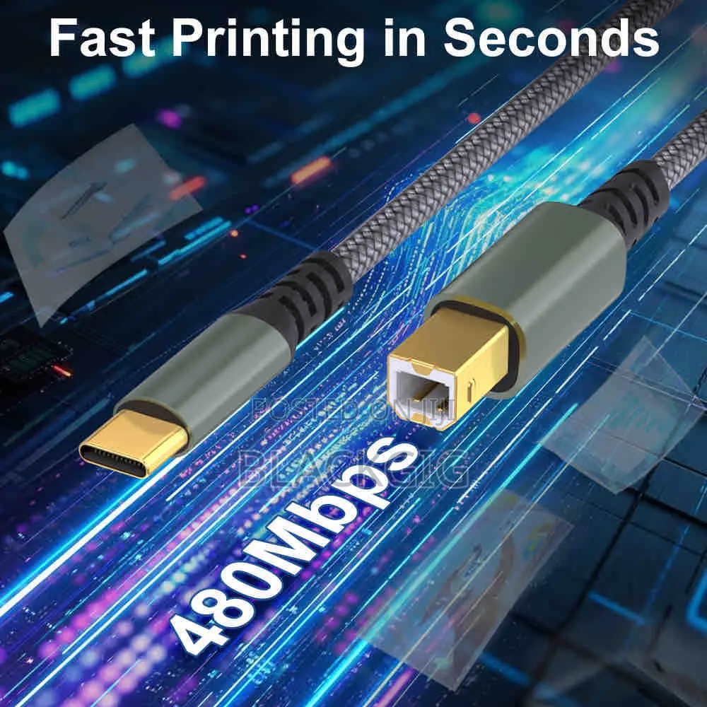 Typec Printer Cable 480mbps Fast Printing Cord -High Speed -Quality