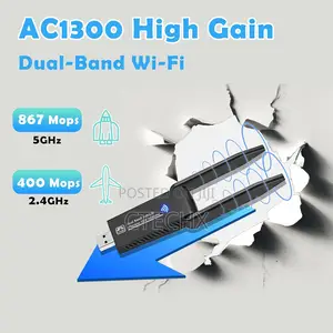 1300mbps Usb Wifi Dongle Dual Band 5ghz/2.4g High Gain Adapter for Pc