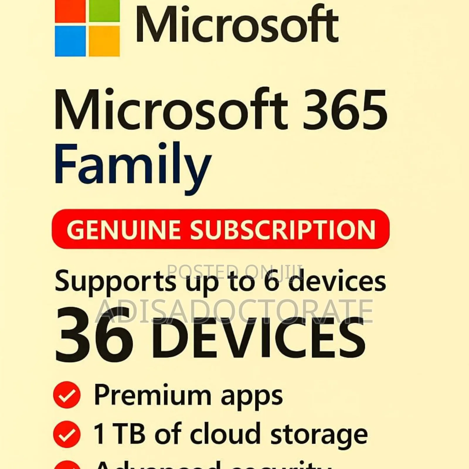 Full Microsoft 365 Family Subscription 6 User 6tb And 36devices