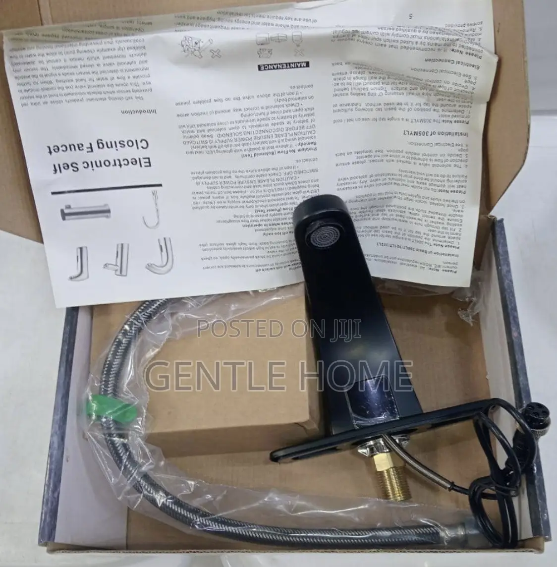 Black Automatic Basin Tap