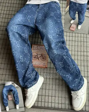 Stylish Blue Studded Baggy Denim Jeans