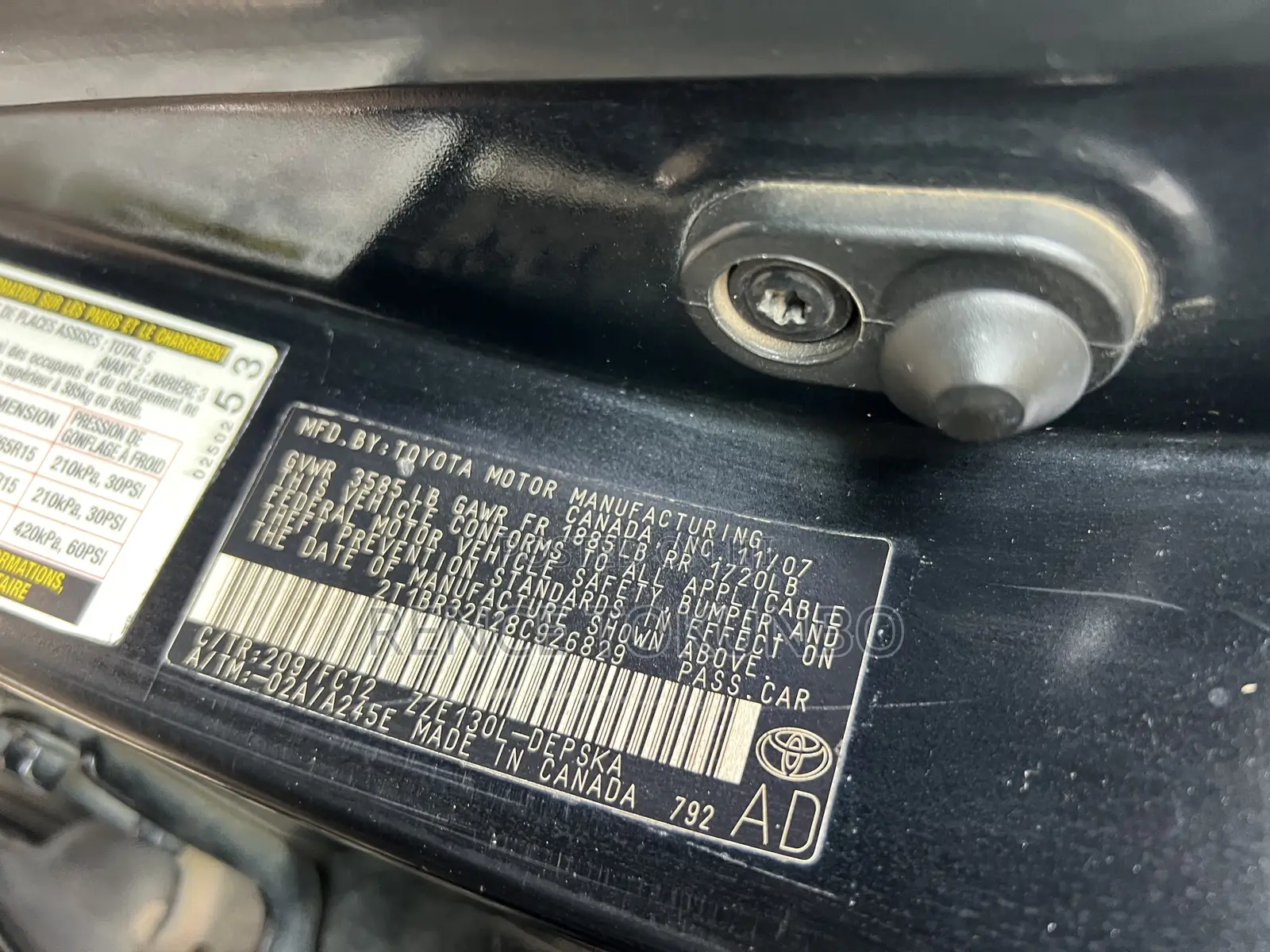 Toyota Corolla S 2007 Black