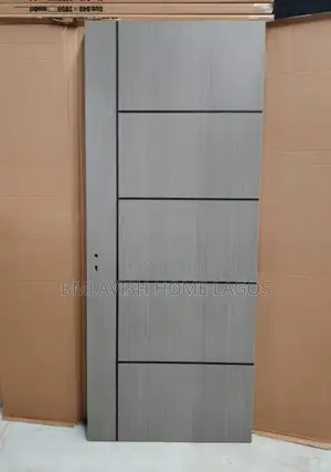 HDF Gray Imported Wooden Room Doors 3ft by 7ft With Frame and Locks