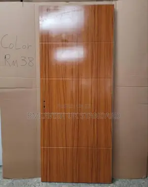 HDF Brownish Imported Wooden Room Doors 3ft by 7ft, Frame and Locks