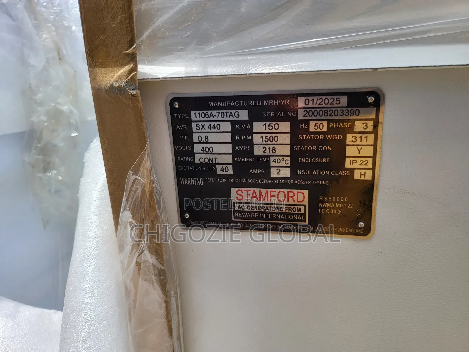 Brand New Perkins 150kva