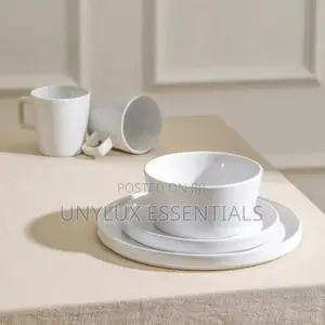 16pcs Luxury Stoneware Dinner Set 
- White
