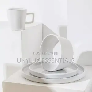 16pcs Luxury Stoneware Dinner Set 
- White
